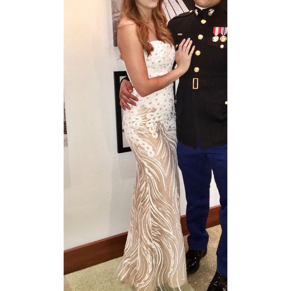 Hand beaded white gown